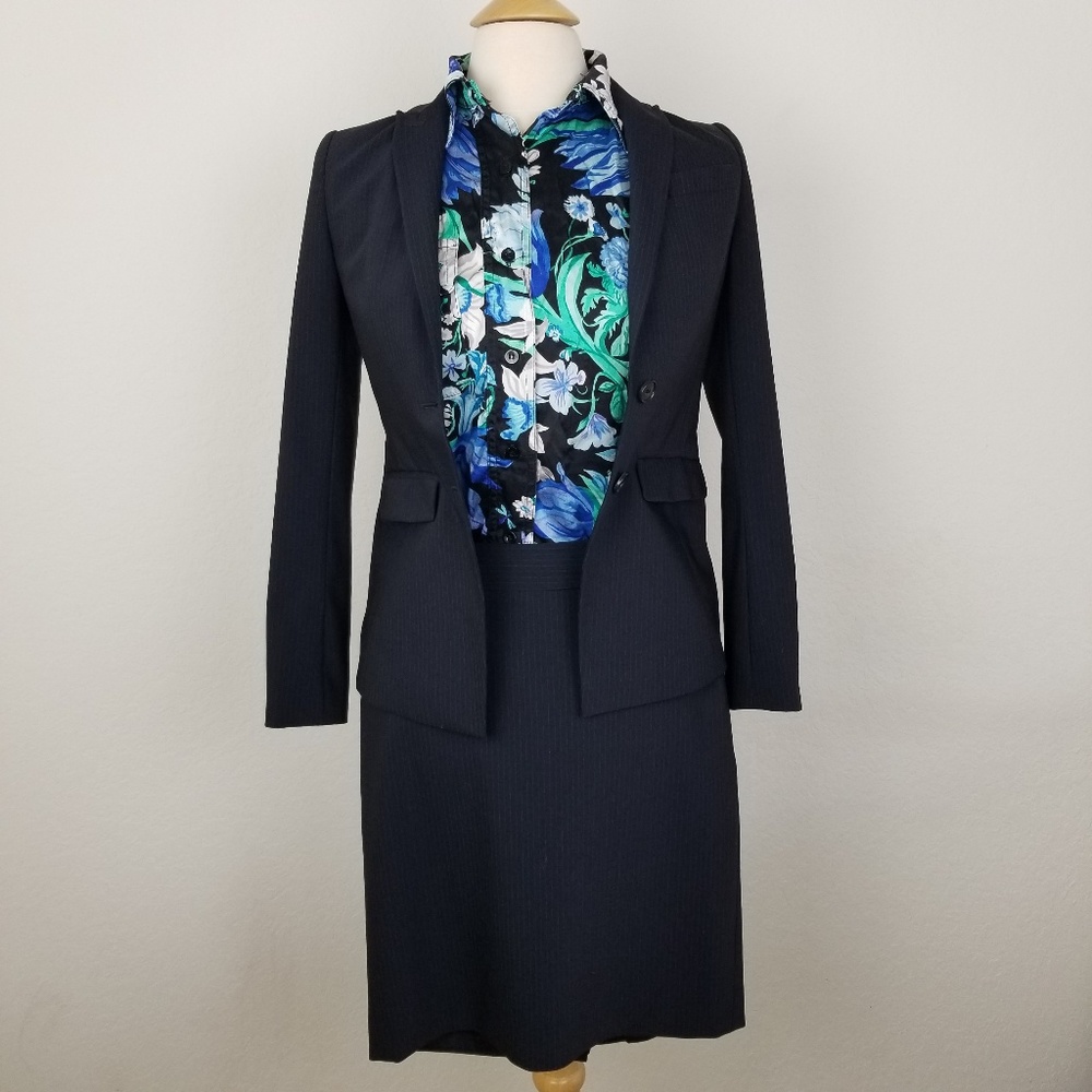 NWOT Ann Taylor Wool Pinstriped Skirt Suit Set